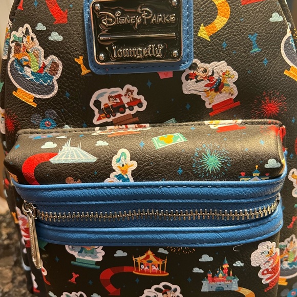 Loungefly Disney Parks Disneyland Ride all over Icon Mini Backpack NWT - Picture 7 of 8